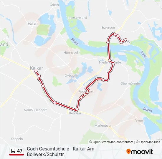 47 Bus Line Map