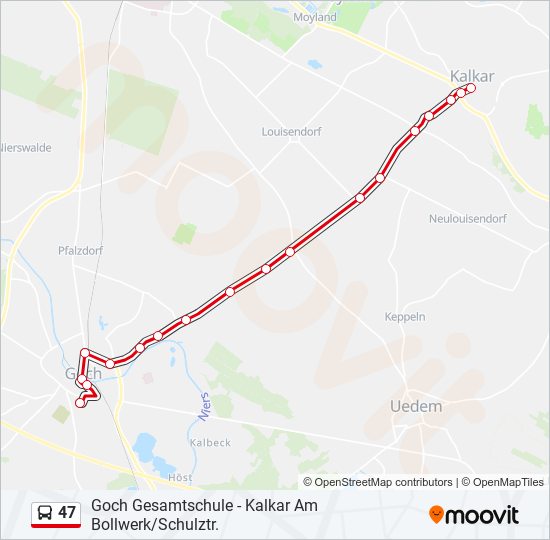 47 bus Line Map