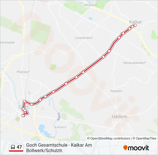 47 Bus Line Map