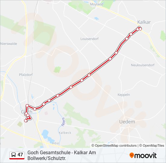 47 bus Line Map