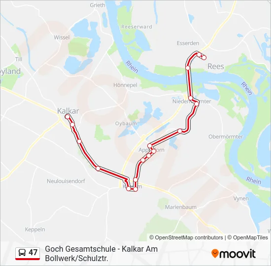 Автобус 47: карта маршрута