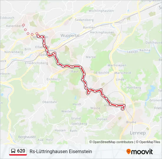 620 Bus Line Map