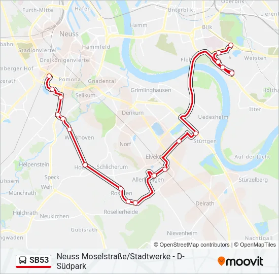 SB53 Bus Line Map