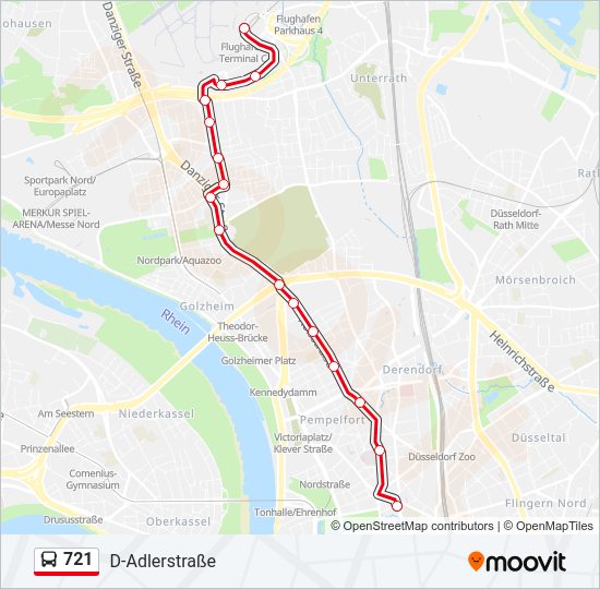 Автобус 721: карта маршрута