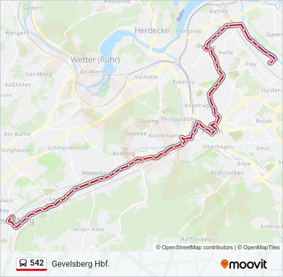 542 Bus Line Map