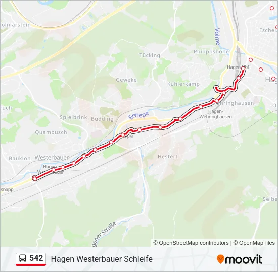 542 Bus Line Map