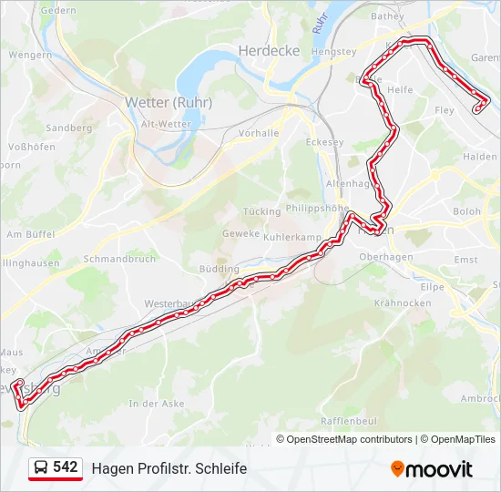 542 Bus Line Map