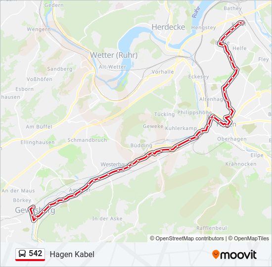 542 bus Line Map