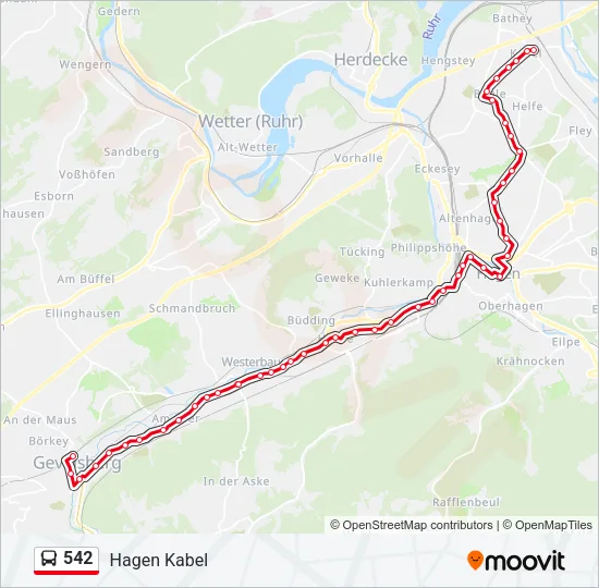 542 Bus Line Map