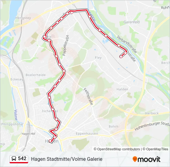 542 Bus Line Map