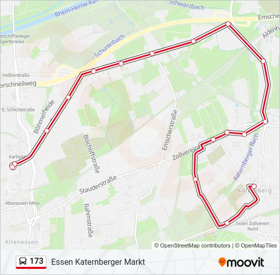 173 Bus Line Map