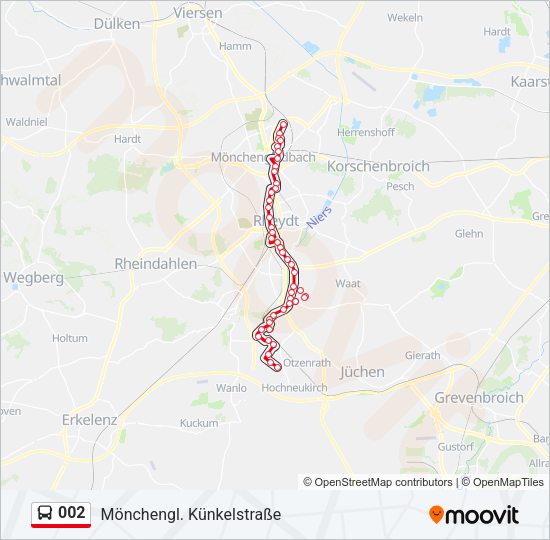 Buslinie 002 Karte