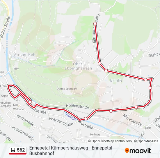 562 Bus Line Map