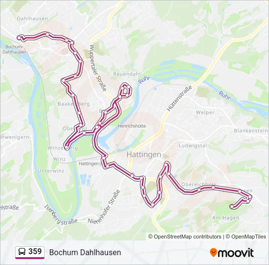 359 Bus Line Map