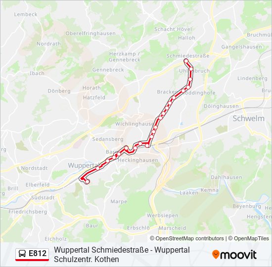 E812 bus Line Map