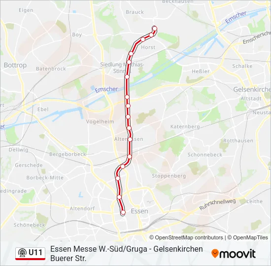 U11 Subway Line Map