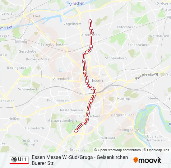 U11 Subway Line Map
