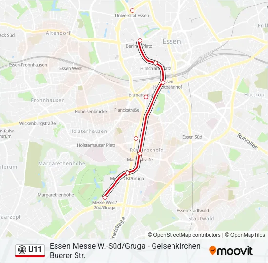 U11 Subway Line Map