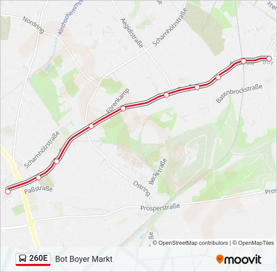 260E Bus Line Map