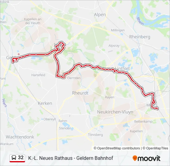 32 Bus Line Map