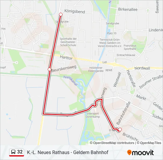 32 Bus Line Map