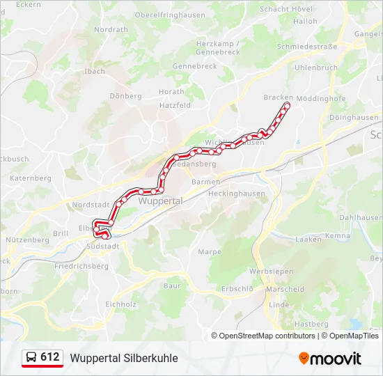 612 Bus Line Map