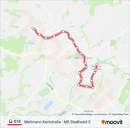 O10 Bus Line Map