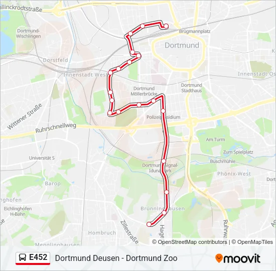 E452 Bus Line Map