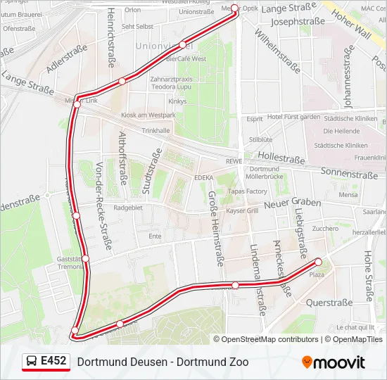 E452 Bus Line Map