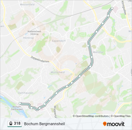 Трамвай 318: карта маршрута