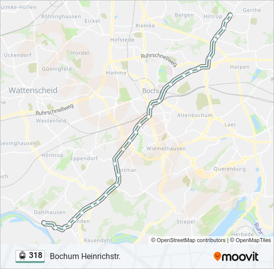 Straßenbahnlinie 318 Karte