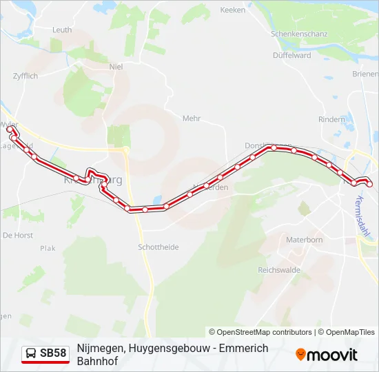 SB58 Bus Line Map