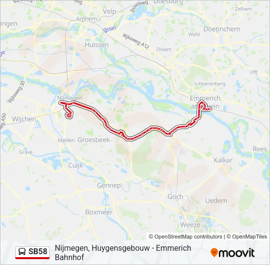 SB58 Bus Line Map