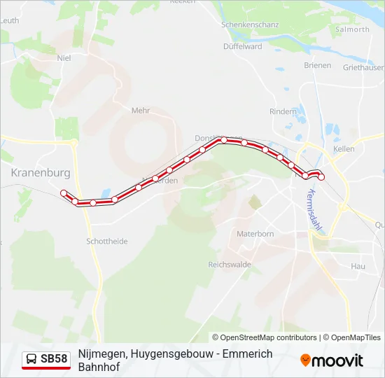 SB58 Bus Line Map