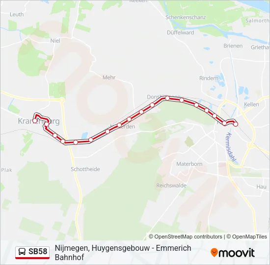 SB58 Bus Line Map
