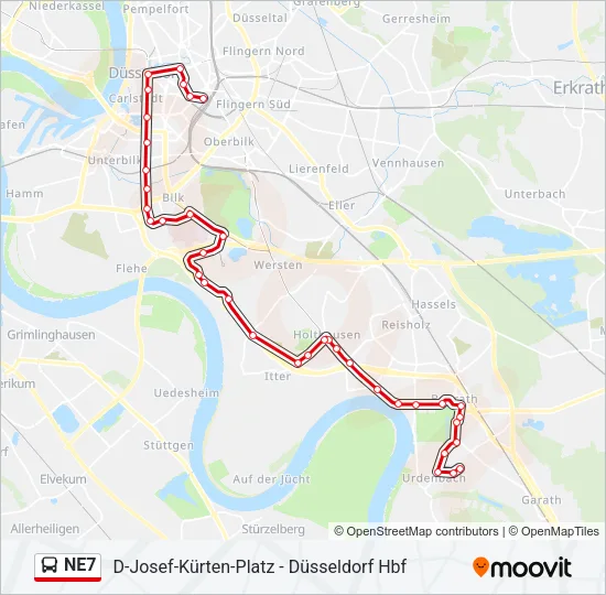 NE7 Bus Line Map