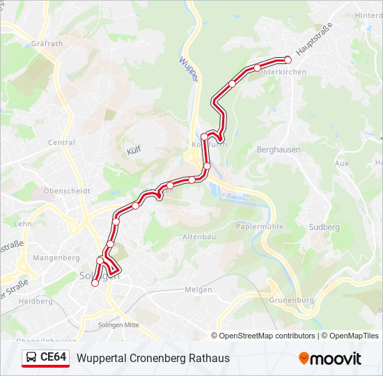 Автобус CE64: карта маршрута