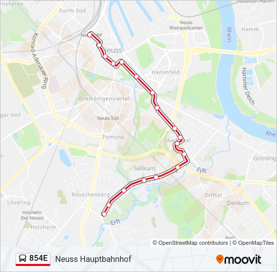 854E Bus Line Map
