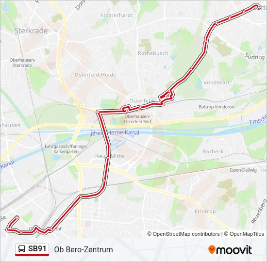 SB91 Bus Line Map