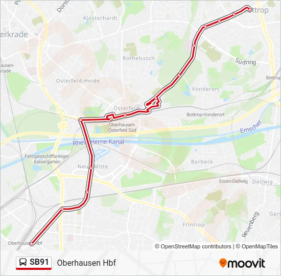 Автобус SB91: карта маршрута