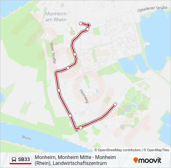 SB33 Bus Line Map