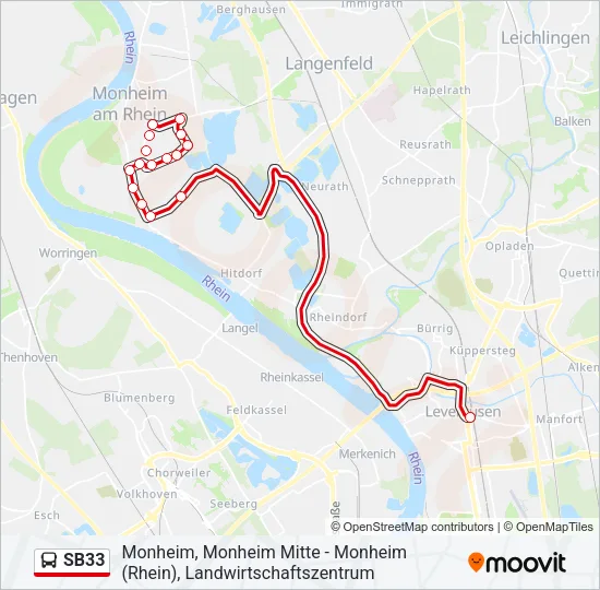 SB33 Bus Line Map
