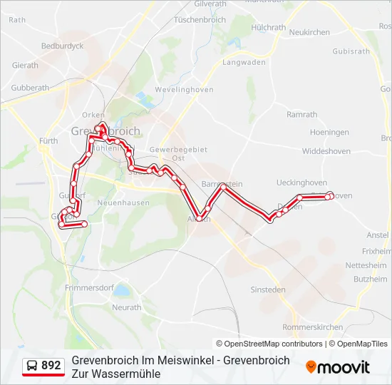 892 Bus Line Map