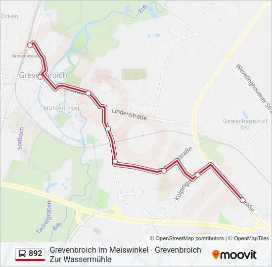 892 Bus Line Map