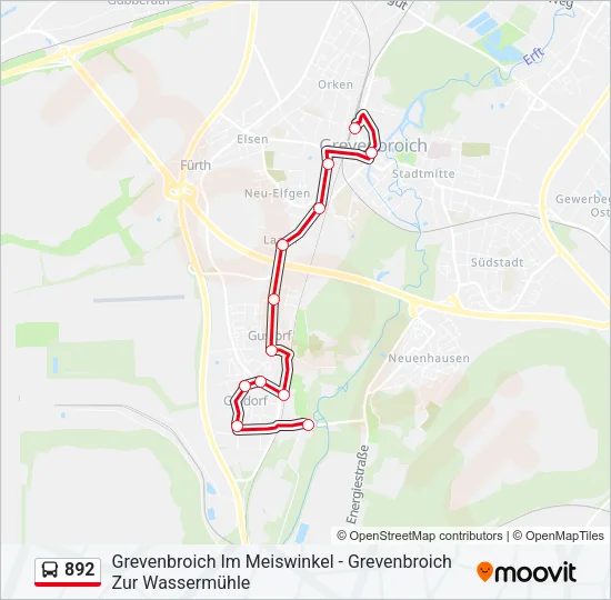 892 Bus Line Map