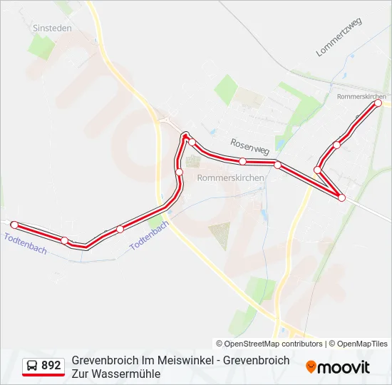 892 Bus Line Map