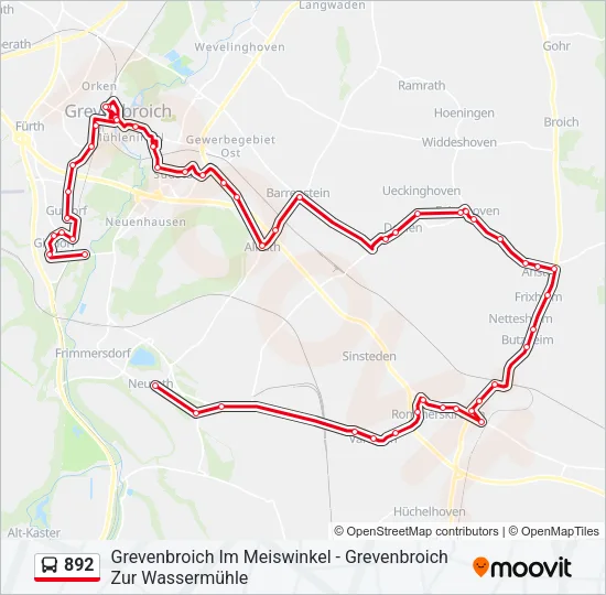 892 Bus Line Map
