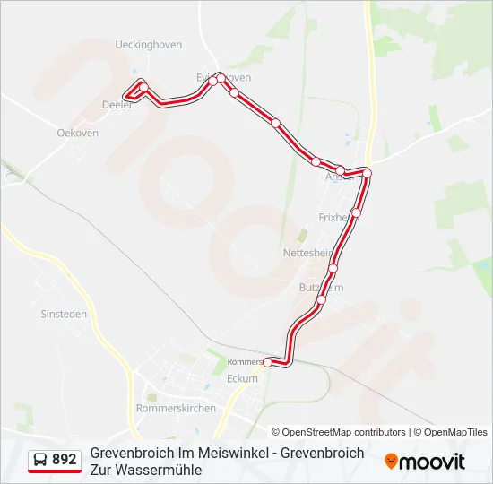 892 Bus Line Map