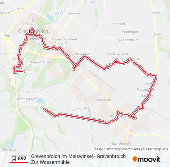 892 Bus Line Map