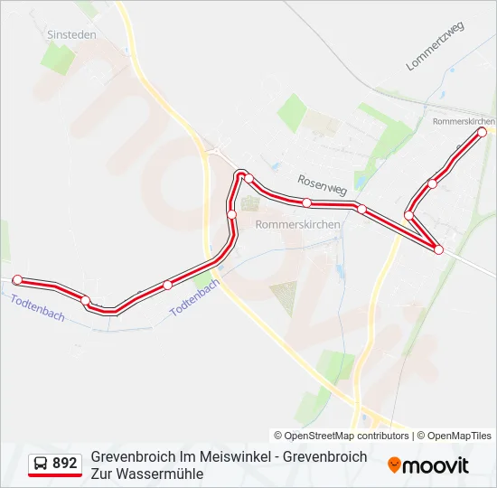 892 Bus Line Map